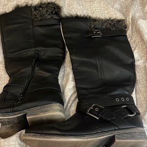 Knee high black boots